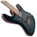 Music Man Sabre HT, Yucatan Blue - Ex Demo - body angle 