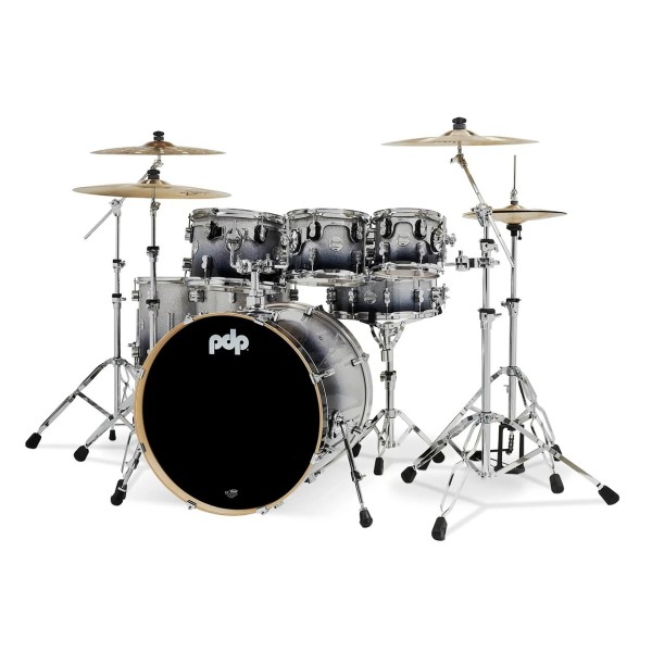 PDP Concept Maple 22'' 7pc Shell Pack, Silver to Black Sparkle