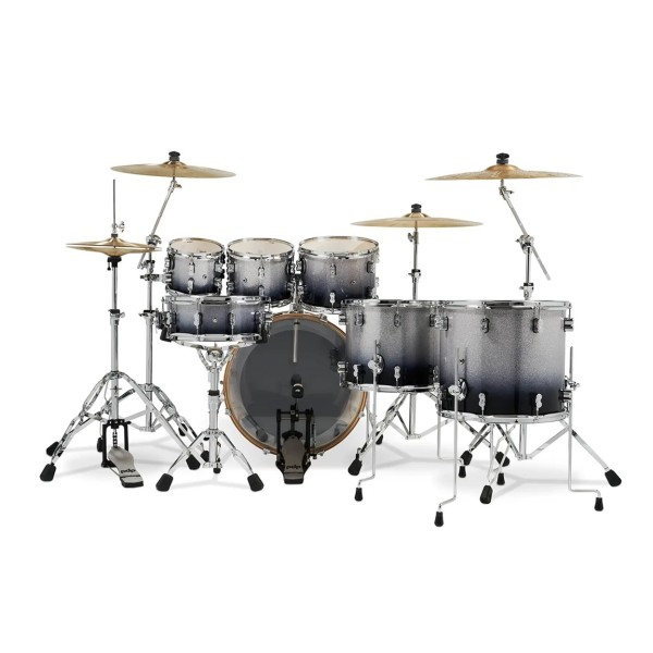 PDP Concept Maple 22'' 7pc Shell Pack, Silver to Black Sparkle