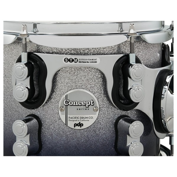 PDP Concept Maple 22'' 7pc Shell Pack, Silver to Black Sparkle