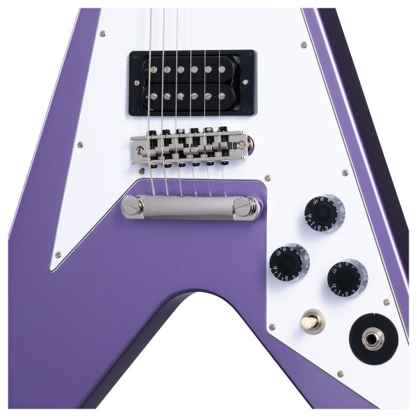 Epiphone Kirk Hammett 1979 Flying V, Purple Metallic - controls 