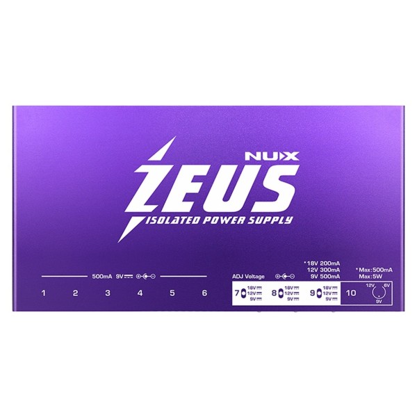 NUX Zeus Guitar Pedal Power Supply, Front View