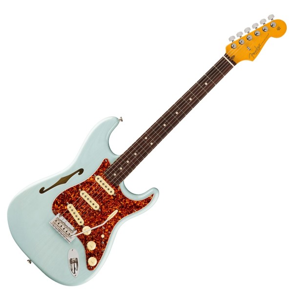 Fender Limited Edition American Professional II Stratocaster Thinline, Daphne Blue - front
