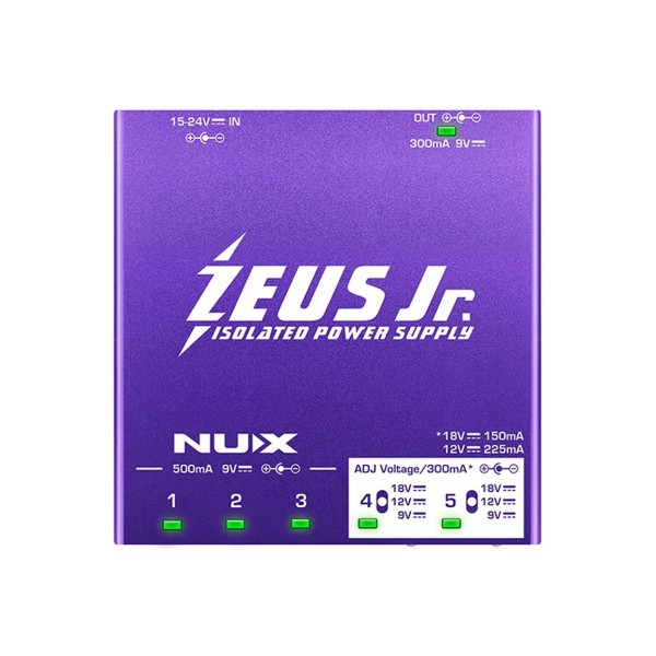 NUX Zeus Jr. Pedal Power Supply, Top View