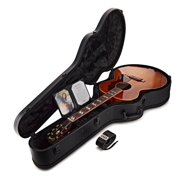 Gibson Limited Edition Rosanne Cash J-185, Heritage Cherry Sunburst - case interior 