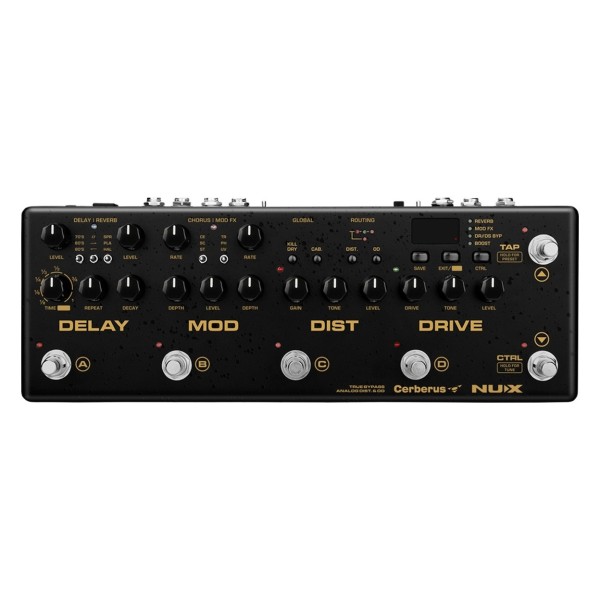 NUX Cerberus Guitar Effect Pedal, Top View