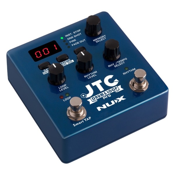 NUX JTC Drum+Loop PRO Dual Pedal, Front Angle View