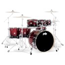 PDP Concept Maple 22'' 7pc Shell Pack, Red to Black Sparkle