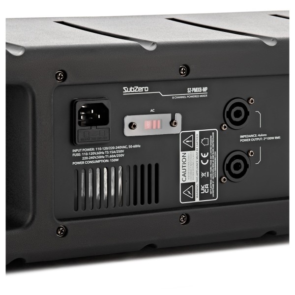 SubZero SZ-PMIX8 8 Channel Powered Mixer with Digital Media Player