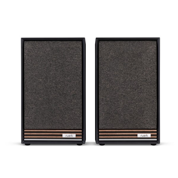 Ruark Sabre-R Bookshelf Speakers (Pair), Charcoal - Front view with grille