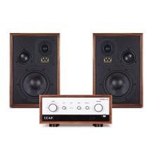 Leak Stereo 130 Integrated Amplifier with Wharfedale Super Denton Speakers, Walnut