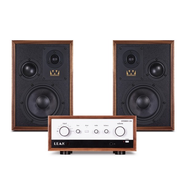 Leak Stereo 130 Integrated Amplifier with Wharfedale Super Denton Speakers, Walnut