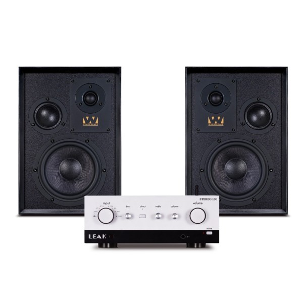 Leak Stereo 130 Integrated Amplifier with Wharfedale Super Denton Speakers, Black
