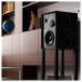 Wharfedale Super Denton Bookshelf Speaker, Black Oak - Lifestyle Image