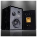Wharfedale Super Denton Bookshelf Speaker, Black Oak - Beauty Image
