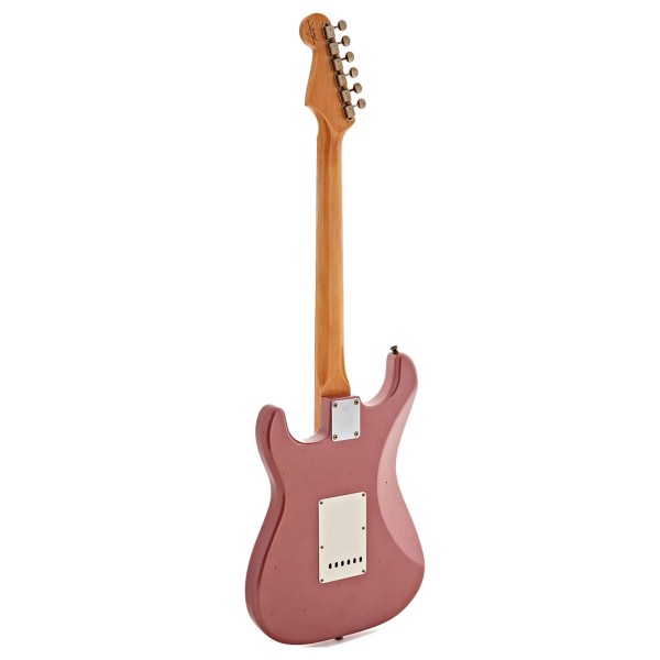 Fender Custom Shop 1963 Stratocaster Journeyman Relic, Aged Burgundy Mist Metallic - back 