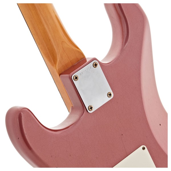 Fender Custom Shop 1963 Stratocaster Journeyman Relic, Aged Burgundy Mist Metallic - neckplate