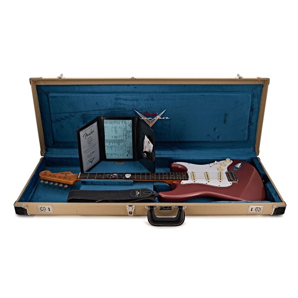 Fender Custom Shop 1963 Stratocaster Journeyman Relic, Aged Burgundy Mist Metallic - case 