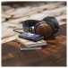 FiiO M21 Digital Audio Player, Blue - Lifestyle Image, connected to FiiO FT1 headphones