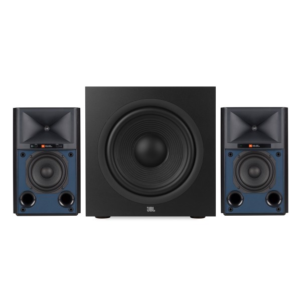 JBL 4305P Wireless Speakers with Stage 220P Subwoofer, Black at