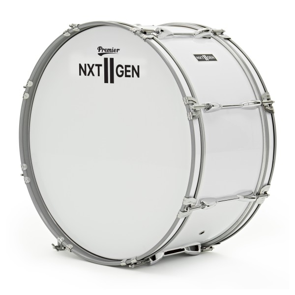 Premier NXT GEN Marching 20" x 10" Traditional Bass Drum, White