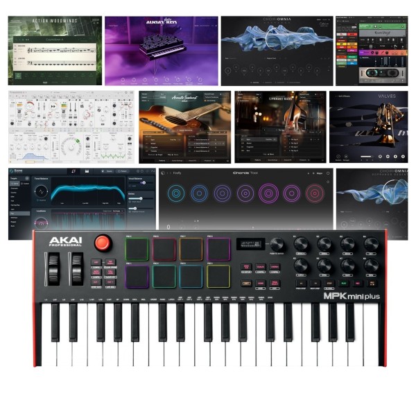 Akai Professional MPK Mini Plus 37-Key MIDI Keyboard With Komplete Ultimate Upgrade for Kompl 