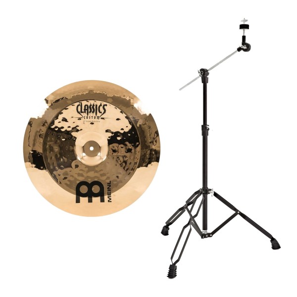 Meinl Classics Custom Extreme Metal 18'' China & Gear4music Boom Arm Stand, Black