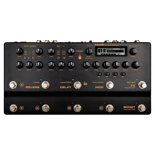 NUX Trident Amp Sim Multi-FX Pedal, Top