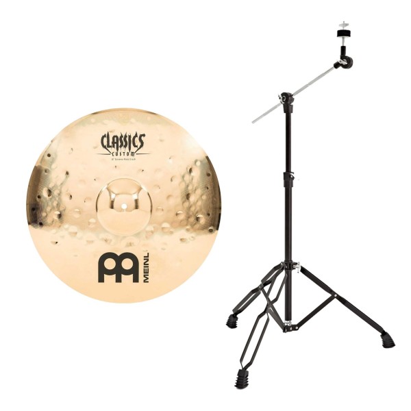 Meinl Classics Custom Extreme Metal 18" Crash & Gear4music Boom Arm Stand, Black