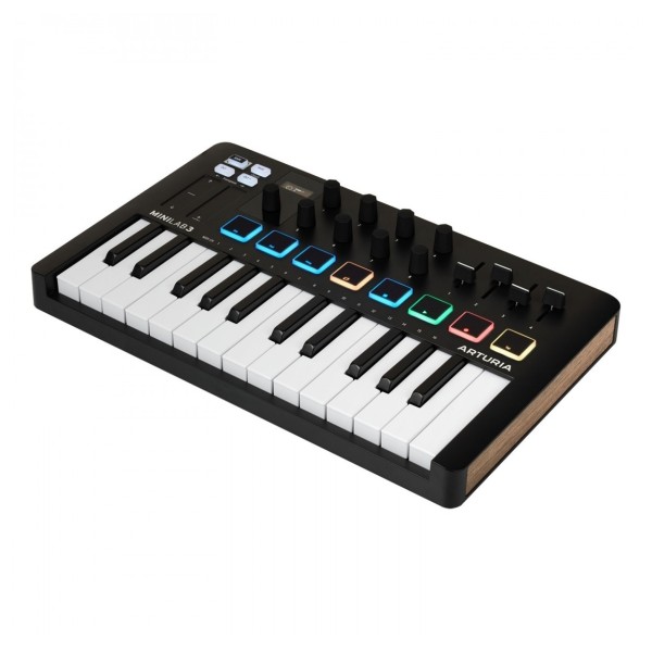 MiniLab 3 MIDI Keyboard, Black - Angled