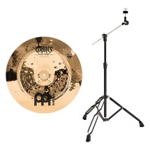 Meinl Classics Custom Extreme Metal 16'' China Cymbal & Gear4music Boom Arm Stand, Black