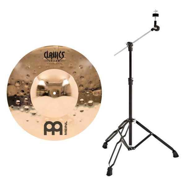 Meinl Classics Custom Extreme Metal 18'' Extra Big Bell Ride Cymbal & Gear4music Boom Stand, Black