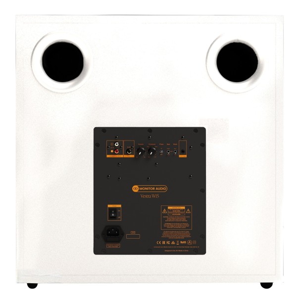 Monitor Audio Vestra W15 Subwoofer Speaker, White - rear 