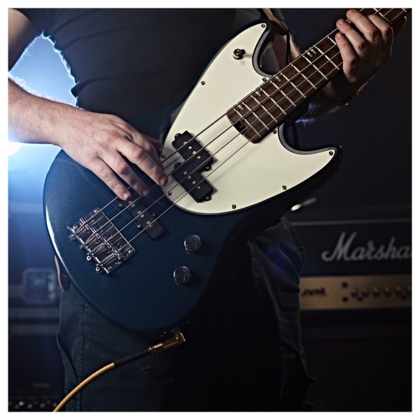 Hartwood Delta Bass Guitar, Metallic Blue