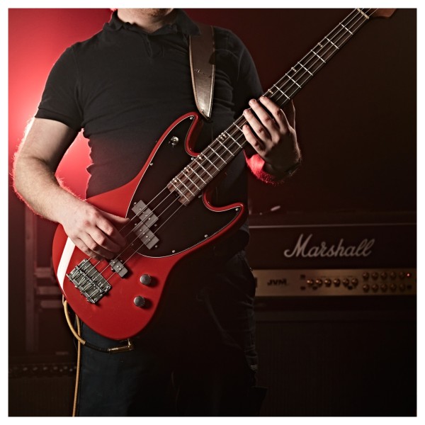 Hartwood Delta Bass Guitar, Orchard Red