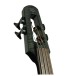 NS Design WAV4 Upright Bass, Transparent Black - Headstock