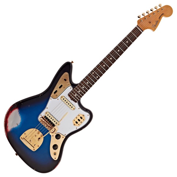 Fender Custom Shop 1962 Jaguar Relic, Gold HW, Desert Sunset - front