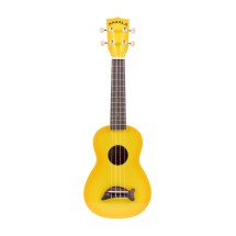 Kala Makala Dolphin Soprano Ukulele, Yellow Burst