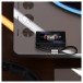 FiiO KA15 Portable DAC and Headphone Amplifier, Lifestyle Image - Resting on Turntable