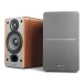 Edifier P12 Passive 2.0 Bookshelf Speaker Set, Brown - lower angle 