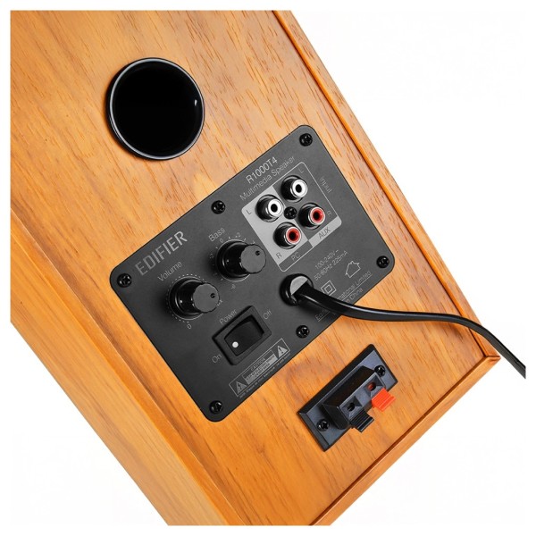 Edifier R1000T4 Active 2.0 Bookshelf Speaker System, Brown - rear 
