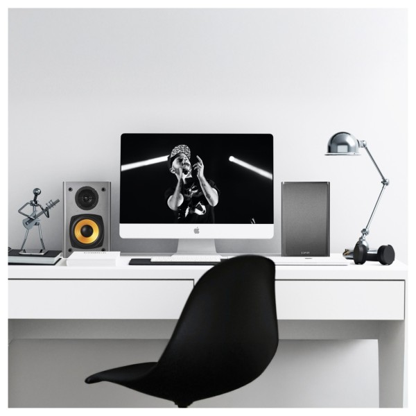 Edifier R1000T4 Active 2.0 Bookshelf Speaker System, Black - lifestyle 