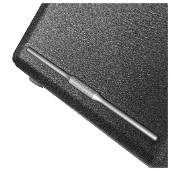Edifier R2750DB Active 2.0 Bluetooth Bookshelf Speaker Set, Black - Detail image, grille with Edifier logo