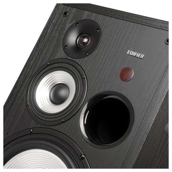 Edifier R2850DB Active 2.0 Bluetooth Bookshelf Speaker Set, Black - Detail image, from view and reflex port