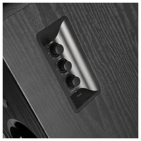 Edifier R2850DB Active 2.0 Bluetooth Bookshelf Speaker Set, Black - Detail image, control panel