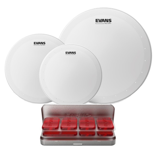 Evans HD Dry Standard Tom Pack 12", 13", 16" Heads & EQ PODS