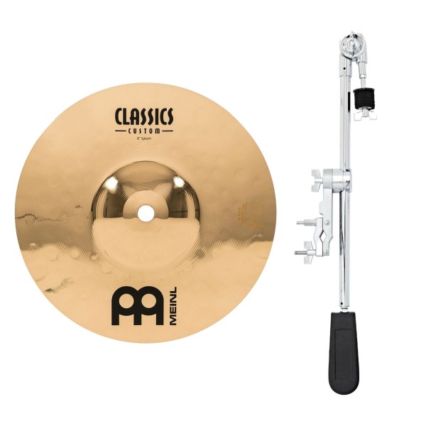 Meinl Classics Custom 8" Splash Cymbal & Gear4music Deluxe Weighted Cymbal Grabber Arm