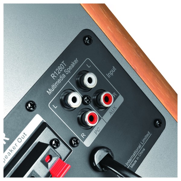 Edifier R1280T Active 2.0 Bookshelf Speaker Set, Brown - connections lifestyl e