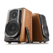 Edifier S1000MKII Hi-Res Audio Active Bluetooth Bookshelf Speakers (Pair), Brown