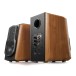 Edifier S1000MKII Hi-Res Audio Active 2.0 Bluetooth Bookshelf Speaker Set, Brown - Front and Back